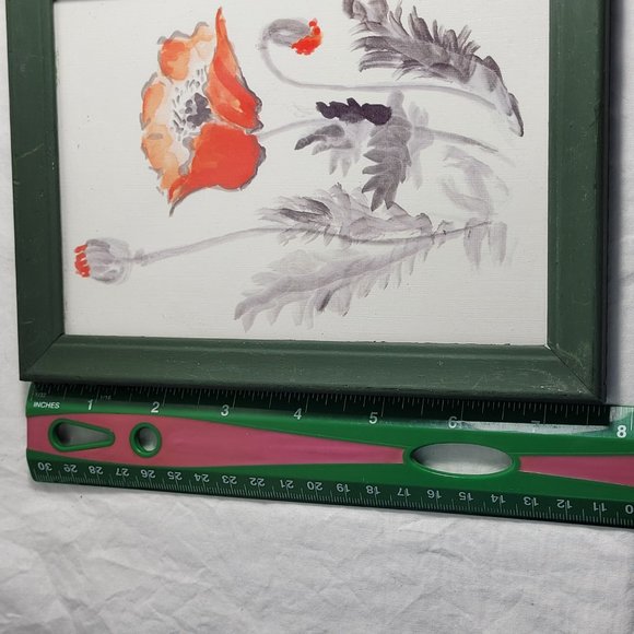 Original Watercolor Painting Poppies Art Painted by Foot Artist Signed 5 x 7 - Picture 6 of 7